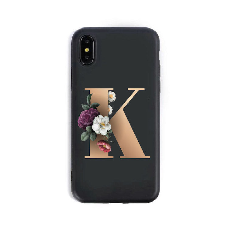 Coque Alphabet Anglais en Silicone – Style Élégant 🌸