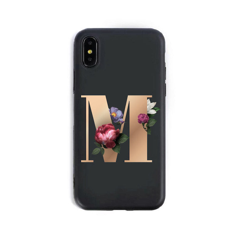 Coque Alphabet Anglais en Silicone – Style Élégant 🌸