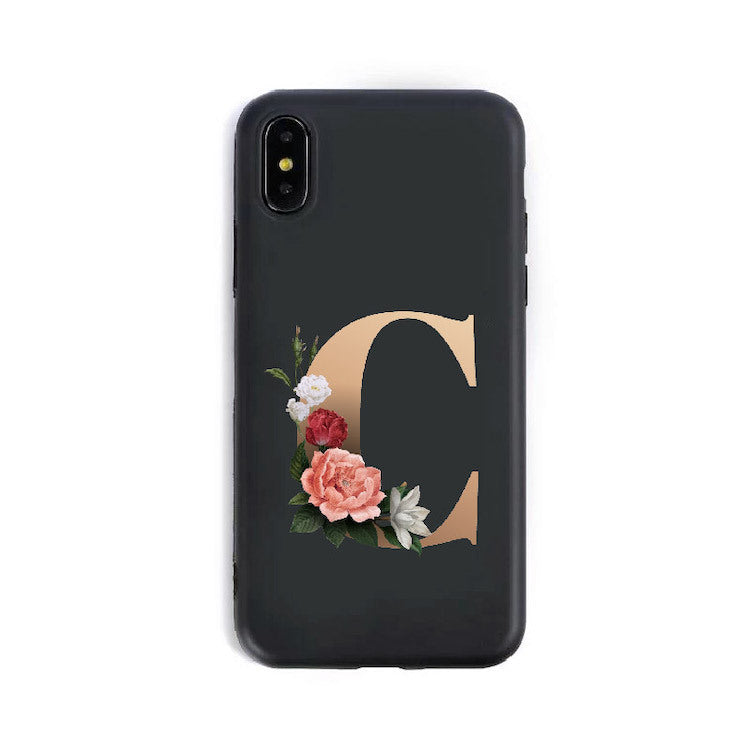 Coque Alphabet Anglais en Silicone – Style Élégant 🌸