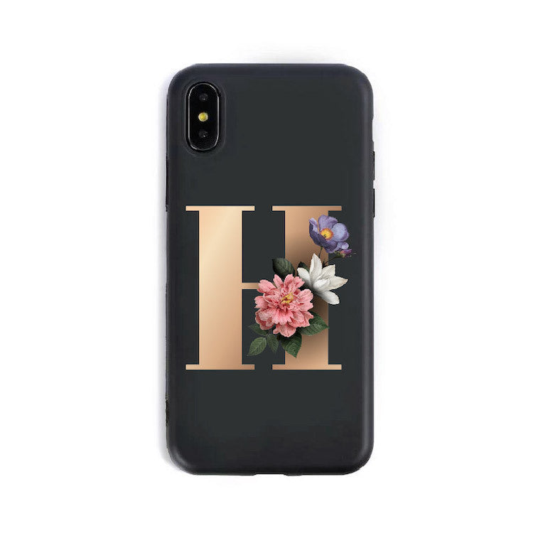 Coque Alphabet Anglais en Silicone – Style Élégant 🌸