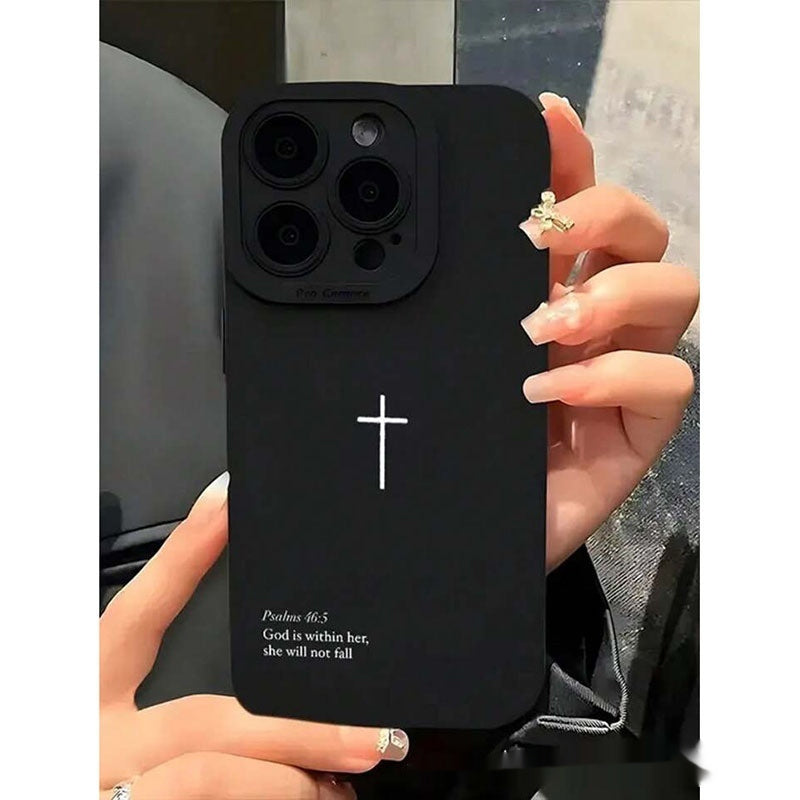 ✨Coque iPhone Croix Noire – Protection Élégante & Antichoc