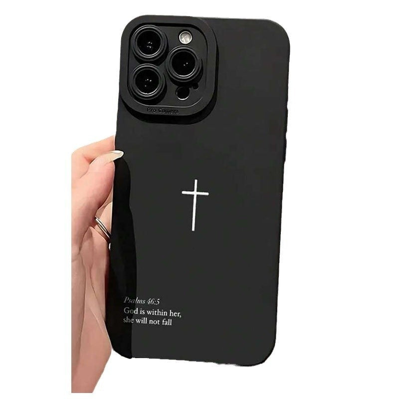 ✨Coque iPhone Croix Noire – Protection Élégante & Antichoc