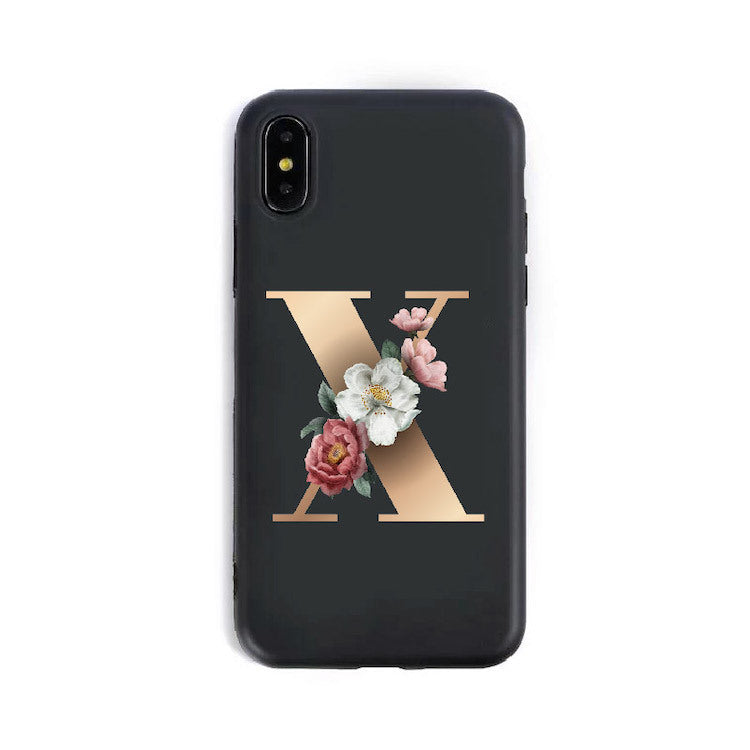 Coque Alphabet Anglais en Silicone – Style Élégant 🌸