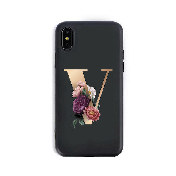 Coque Alphabet Anglais en Silicone – Style Élégant 🌸
