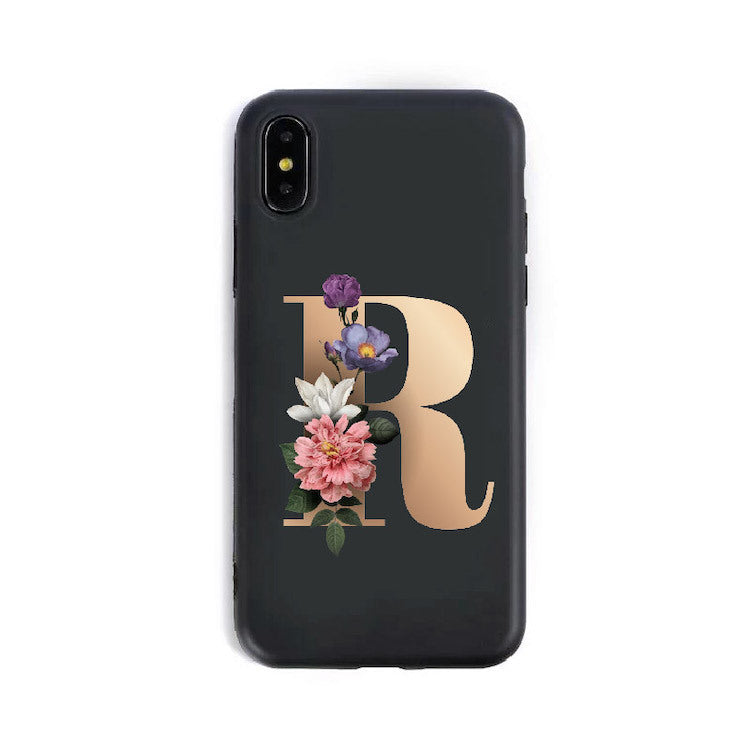 Coque Alphabet Anglais en Silicone – Style Élégant 🌸