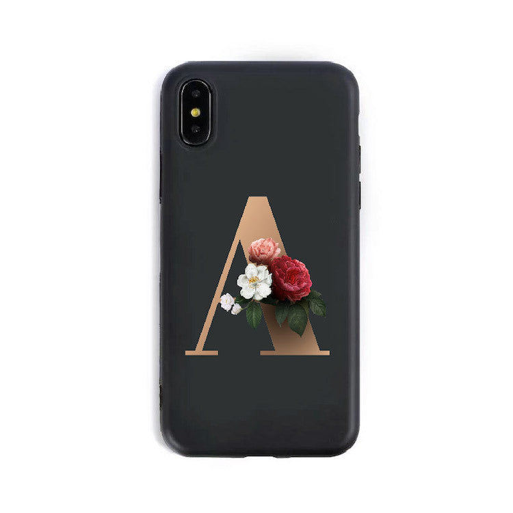 Coque Alphabet Anglais en Silicone – Style Élégant 🌸