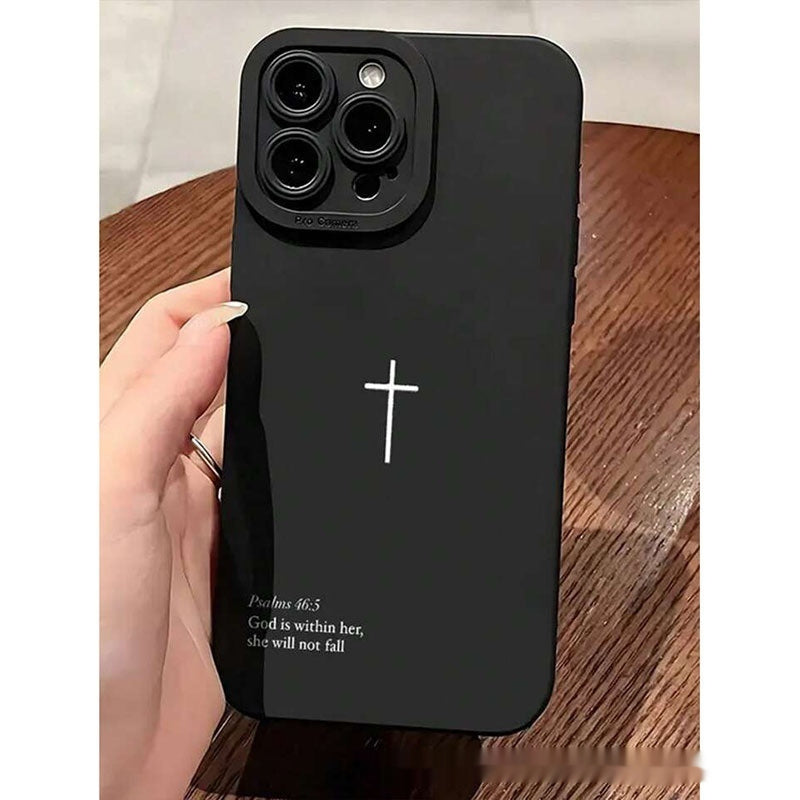 ✨Coque iPhone Croix Noire – Protection Élégante & Antichoc