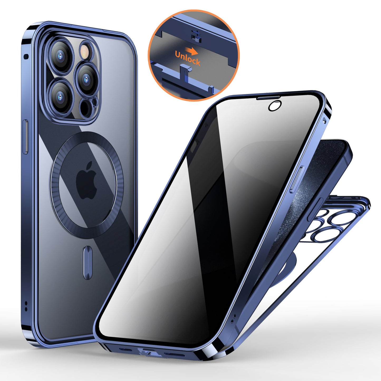 Coque Magnétique 360° Anti-espion avec Support Intégré 🔒