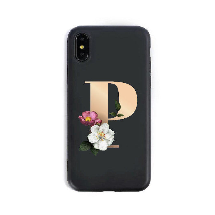 Coque Alphabet Anglais en Silicone – Style Élégant 🌸