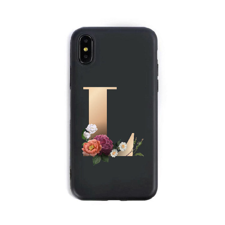 Coque Alphabet Anglais en Silicone – Style Élégant 🌸