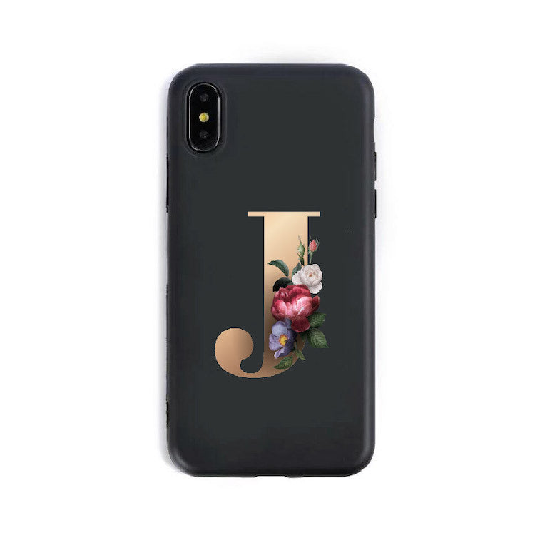 Coque Alphabet Anglais en Silicone – Style Élégant 🌸