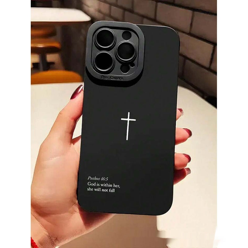 ✨Coque iPhone Croix Noire – Protection Élégante & Antichoc
