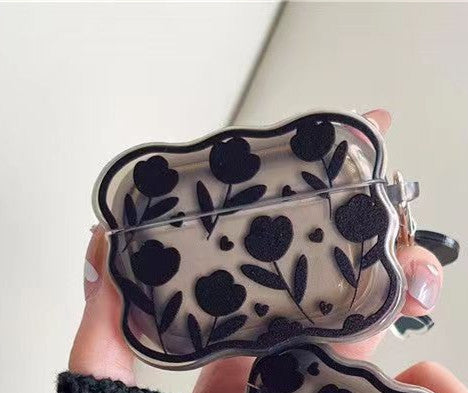 Coque AirPods “Black Wave” 🌊 – Élégance obscure & style graphique