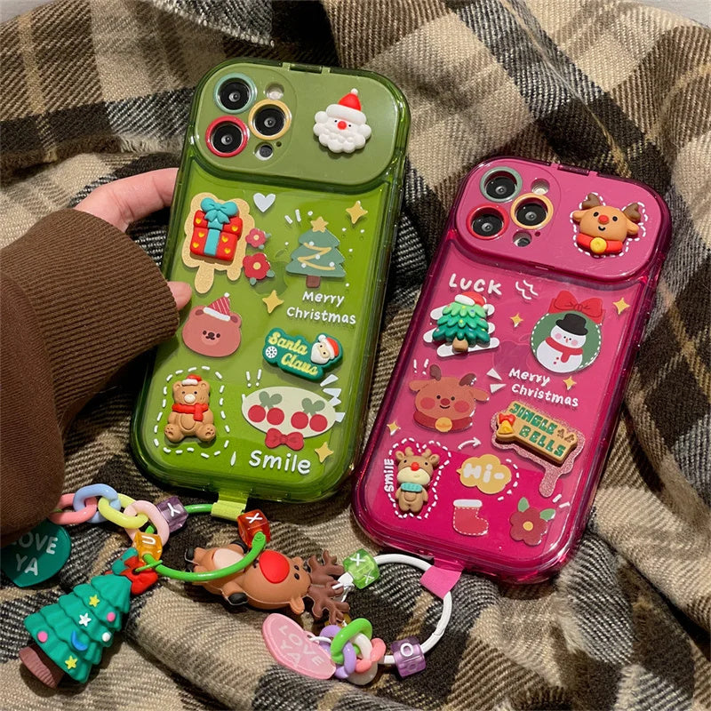 Coque de Noël 3D avec Père Noël & Rennes 🎅🎁