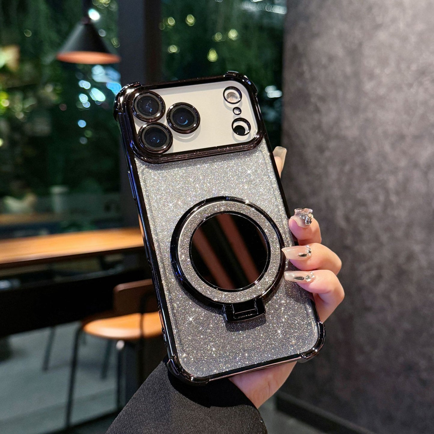 Coque iPhone Miroir Magnétique Pailletée – Brillante, Chic & Antichoc ✨