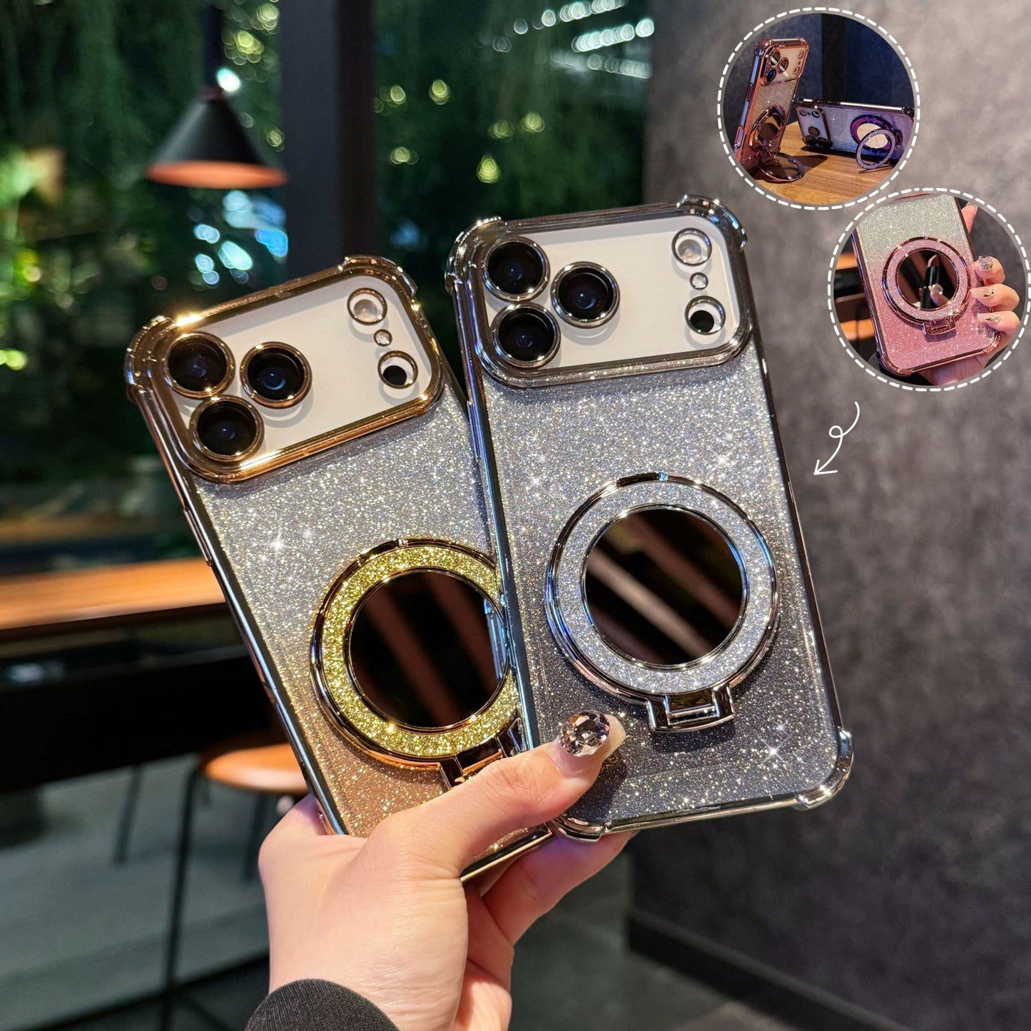Coque iPhone Miroir Magnétique Pailletée – Brillante, Chic & Antichoc ✨