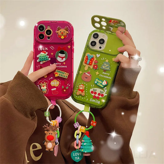 Coque de Noël 3D avec Père Noël & Rennes 🎅🎁