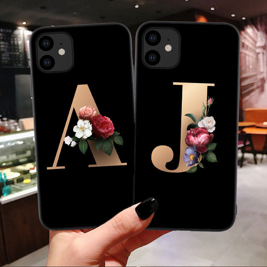 Coque Alphabet Anglais en Silicone – Style Élégant 🌸