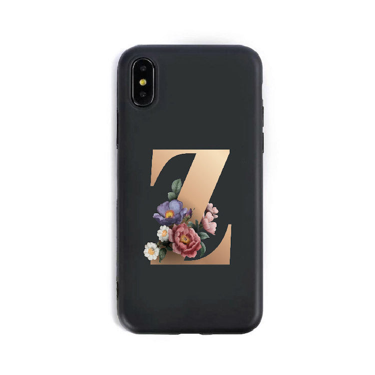 Coque Alphabet Anglais en Silicone – Style Élégant 🌸