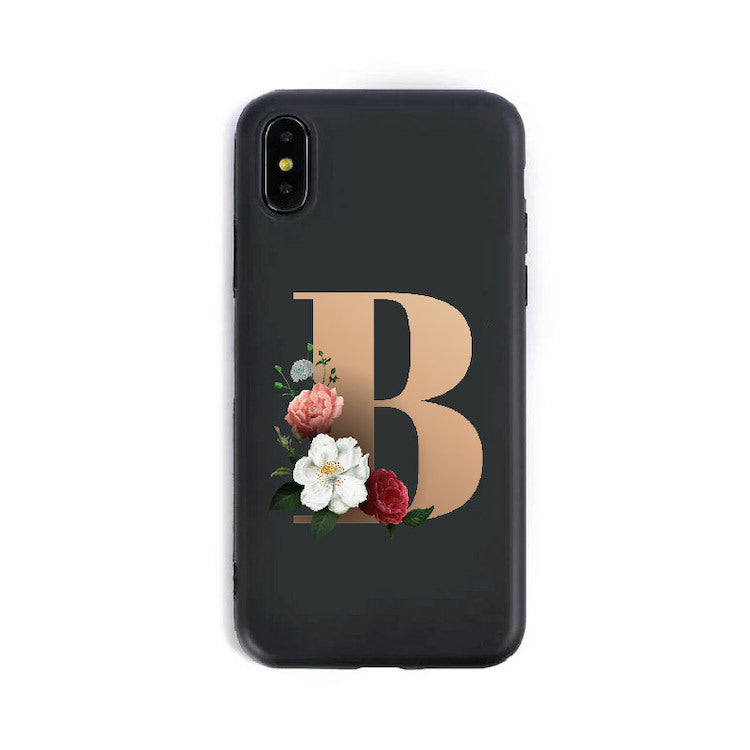 Coque Alphabet Anglais en Silicone – Style Élégant 🌸