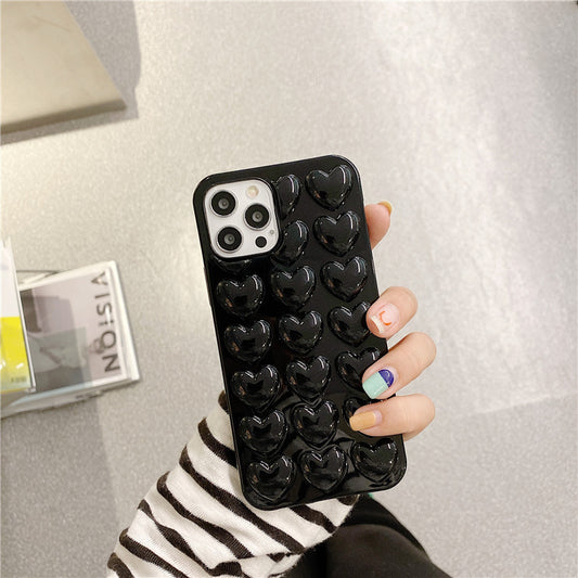 Coque Cœur 3D en Silicone – Style Coréen 💖