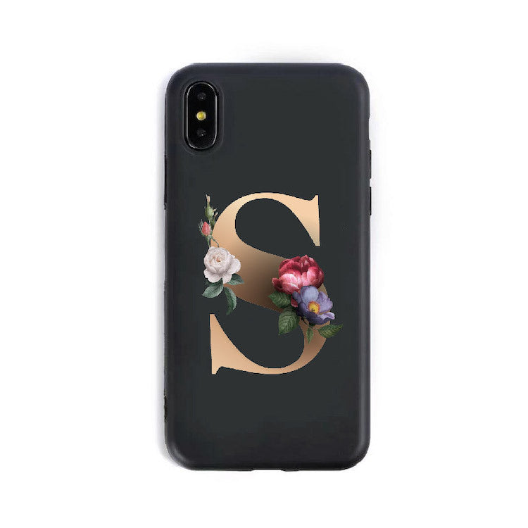 Coque Alphabet Anglais en Silicone – Style Élégant 🌸