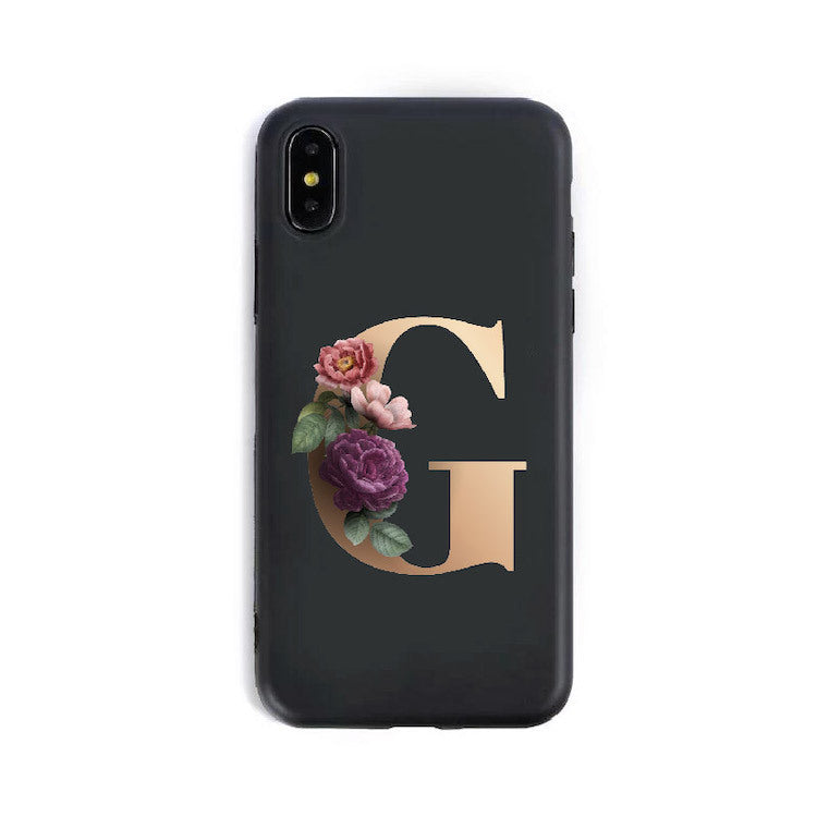 Coque Alphabet Anglais en Silicone – Style Élégant 🌸