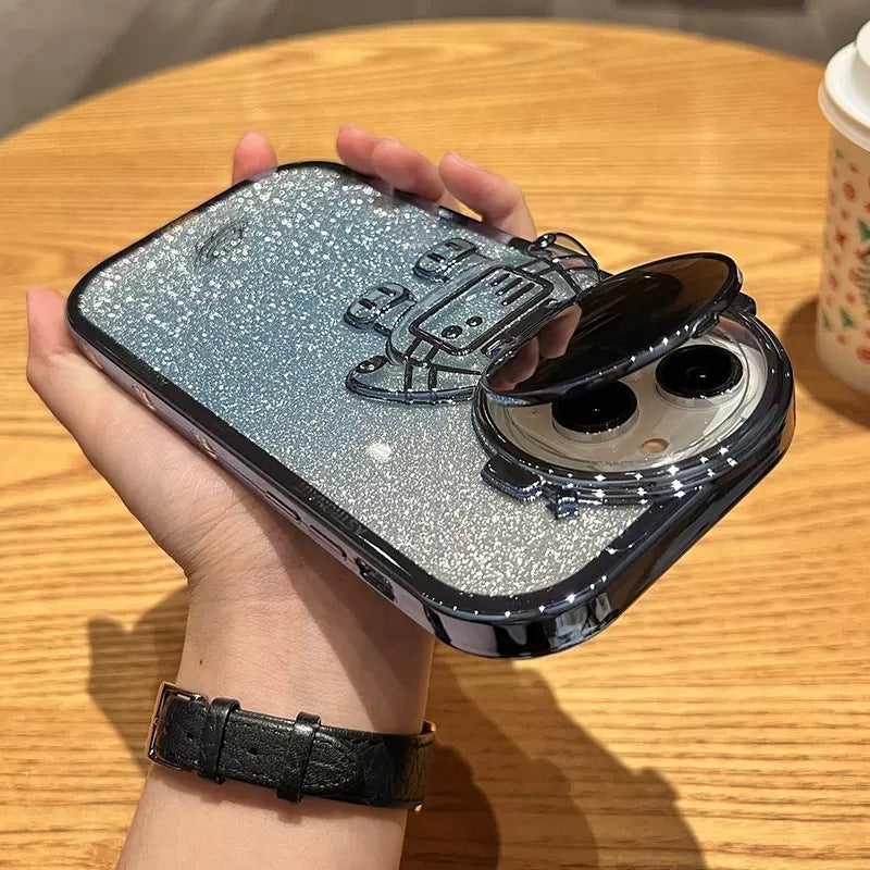 Coque Astronaute Pailletée avec Support Caméra 🚀✨