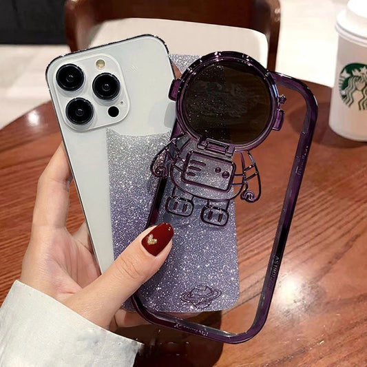 Coque Astronaute Pailletée avec Support Caméra 🚀✨