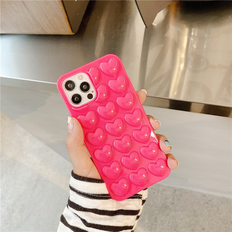 Coque Cœur 3D en Silicone – Style Coréen 💖