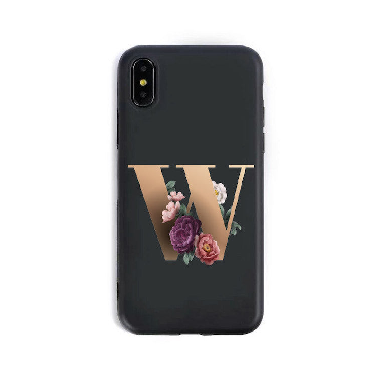 Coque Alphabet Anglais en Silicone – Style Élégant 🌸