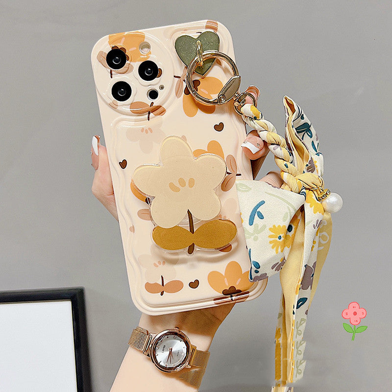 Coque Automne Fleurs & Nœud en Soie 🍂🌸