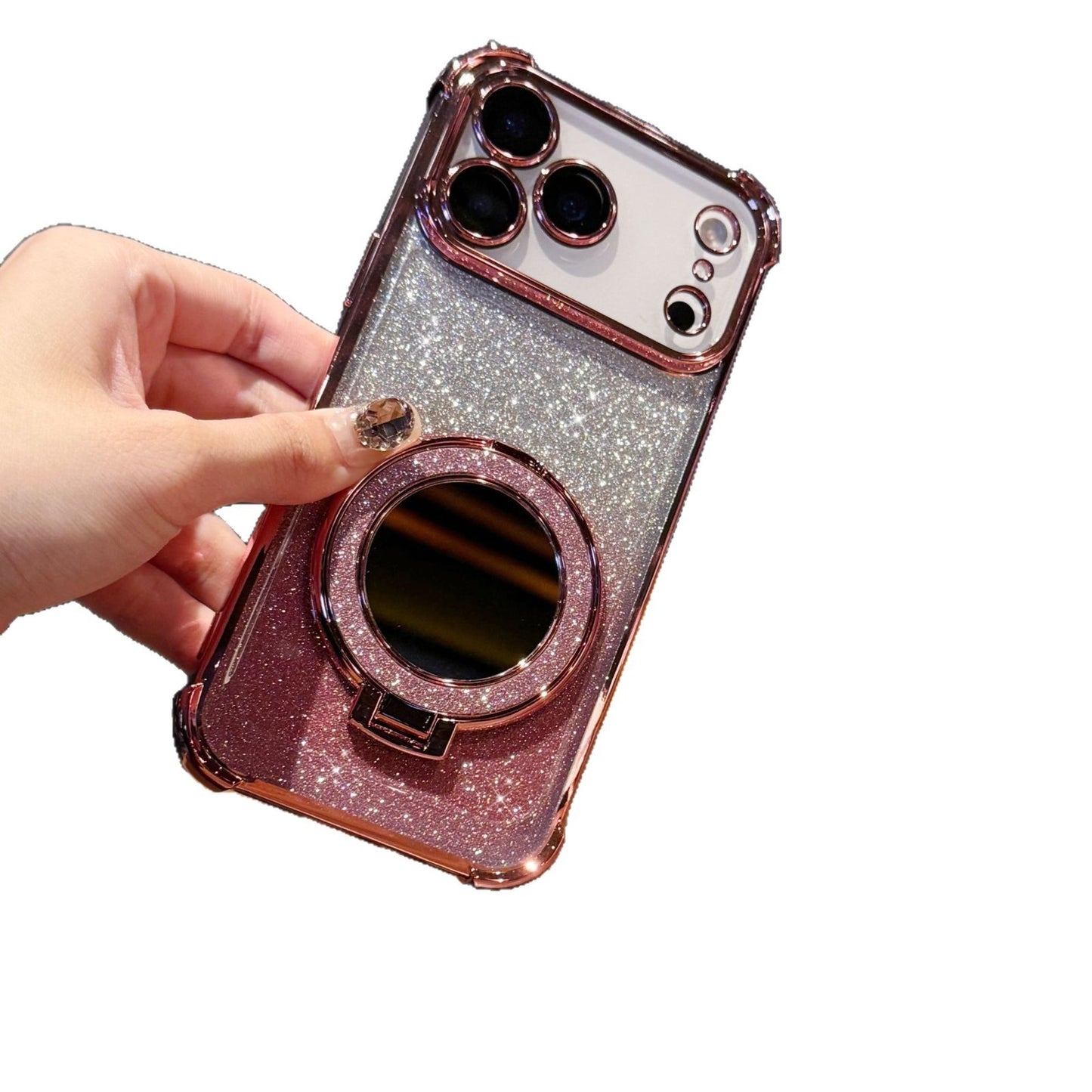 Coque iPhone Miroir Magnétique Pailletée – Brillante, Chic & Antichoc ✨