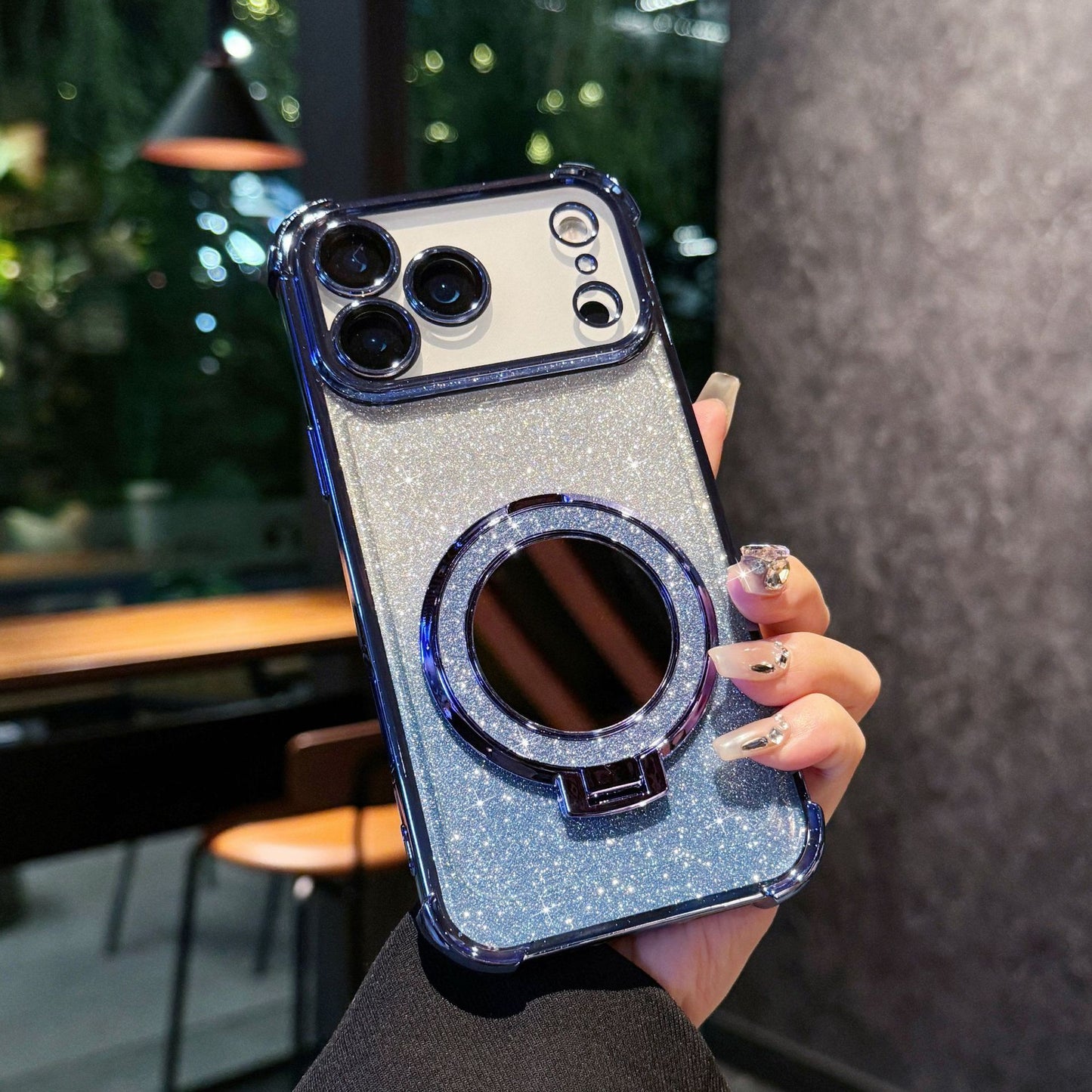 Coque iPhone Miroir Magnétique Pailletée – Brillante, Chic & Antichoc ✨