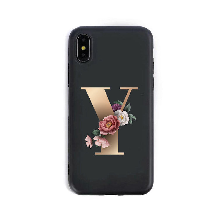 Coque Alphabet Anglais en Silicone – Style Élégant 🌸