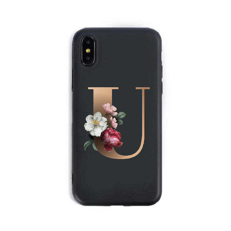 Coque Alphabet Anglais en Silicone – Style Élégant 🌸