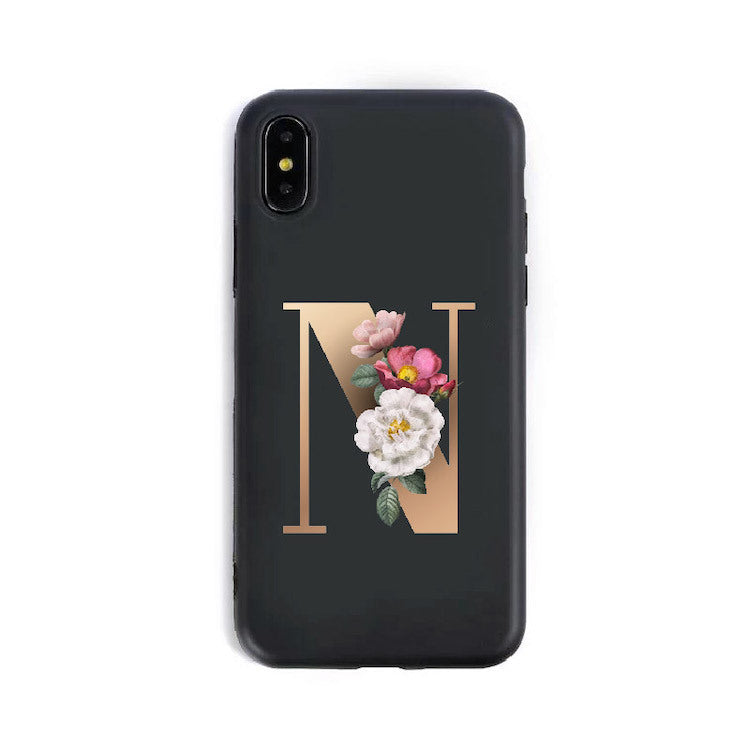 Coque Alphabet Anglais en Silicone – Style Élégant 🌸