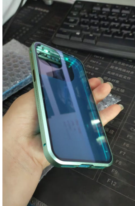 Coque Magnétique Anti-espion en Verre Trempé 🔒