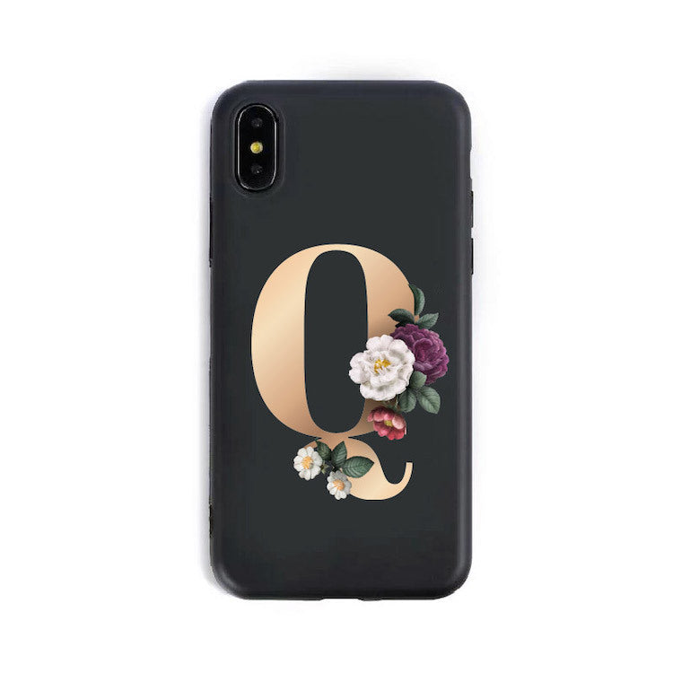Coque Alphabet Anglais en Silicone – Style Élégant 🌸