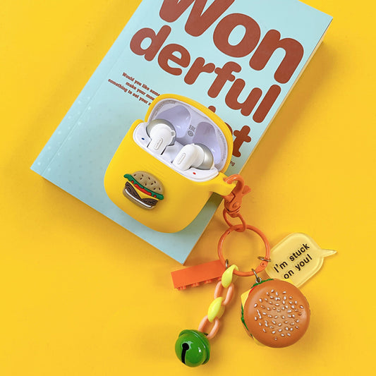 Coque AirPods “Burger Fun” 🍟 – Style audacieux & protection silicone