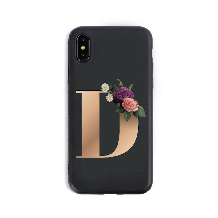 Coque Alphabet Anglais en Silicone – Style Élégant 🌸
