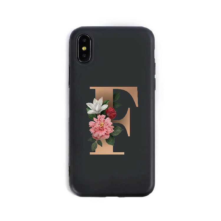 Coque Alphabet Anglais en Silicone – Style Élégant 🌸