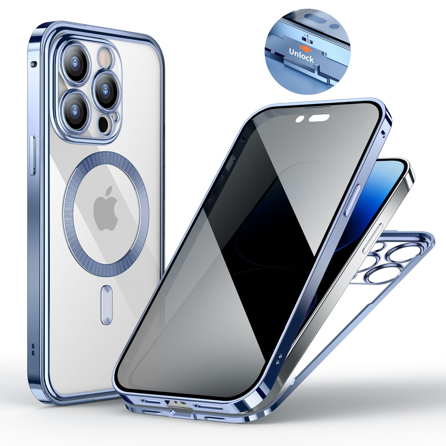 Coque Magnétique 360° Anti-espion avec Support Intégré 🔒