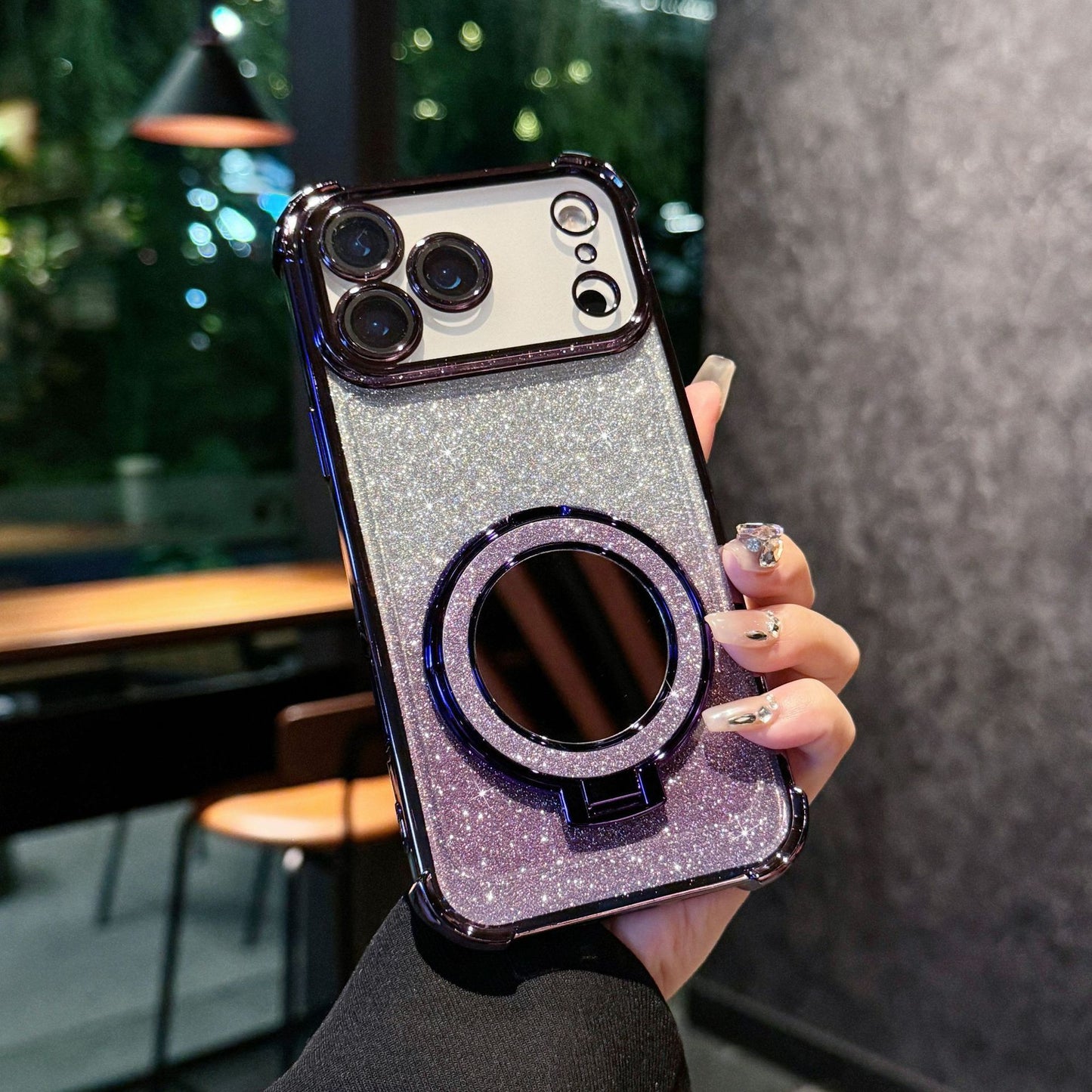 Coque iPhone Miroir Magnétique Pailletée – Brillante, Chic & Antichoc ✨