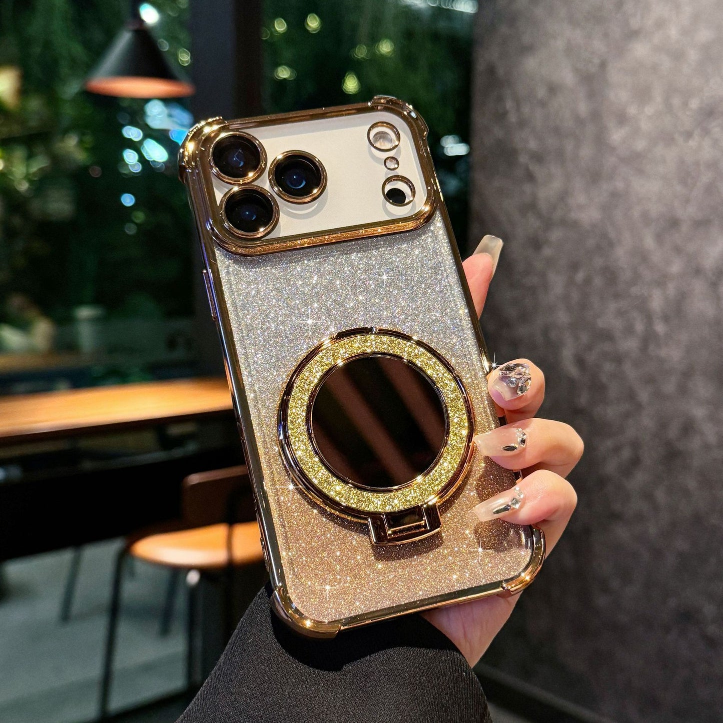 Coque iPhone Miroir Magnétique Pailletée – Brillante, Chic & Antichoc ✨