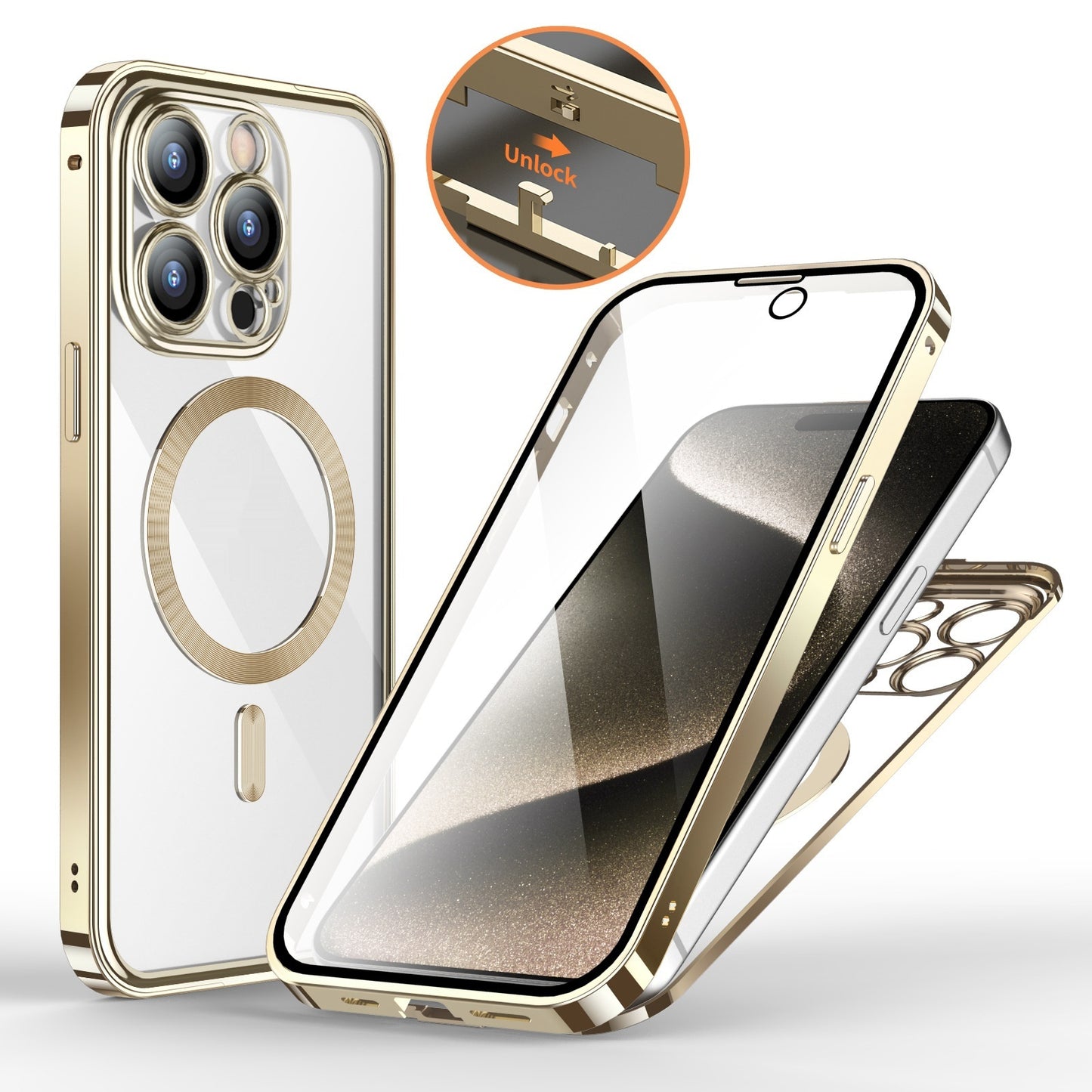 Coque Magnétique 360° Anti-espion avec Support Intégré 🔒