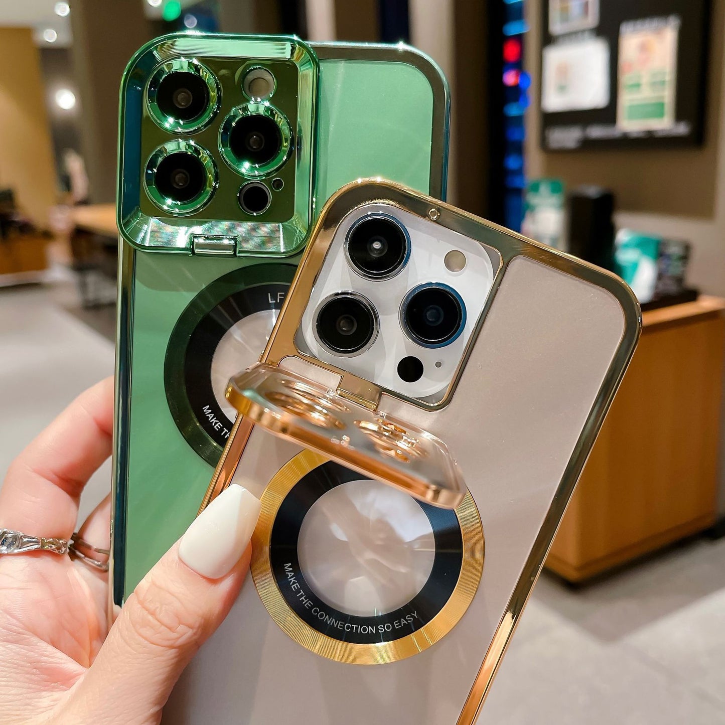 Coque Luxe Électroplaquée Magnétique ✨