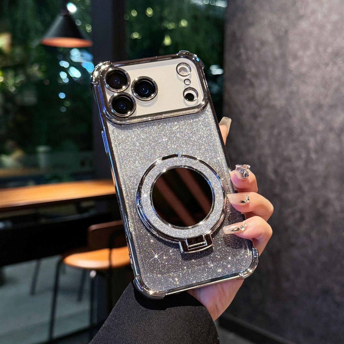 Coque iPhone Miroir Magnétique Pailletée – Brillante, Chic & Antichoc ✨