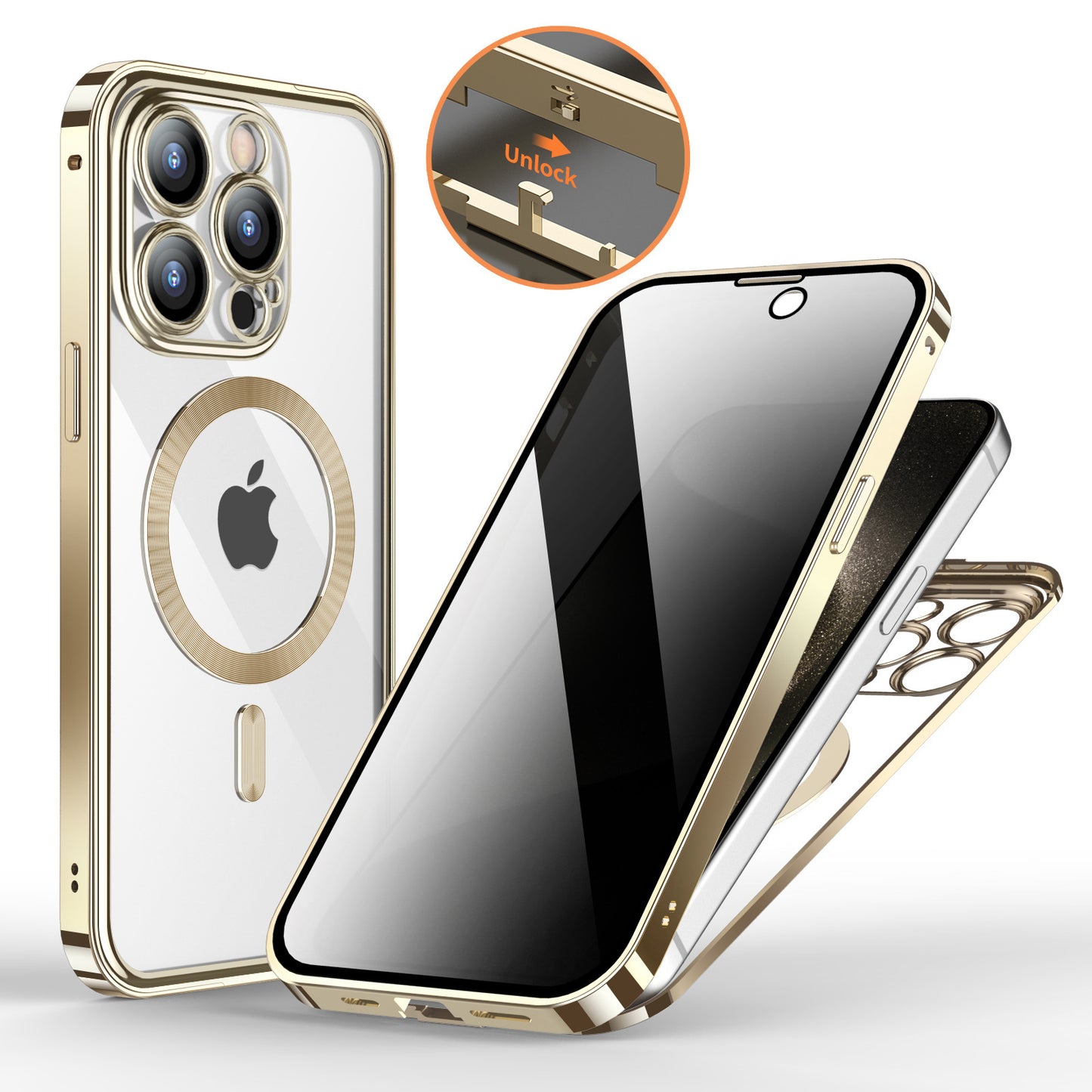 Coque Magnétique 360° Anti-espion avec Support Intégré 🔒